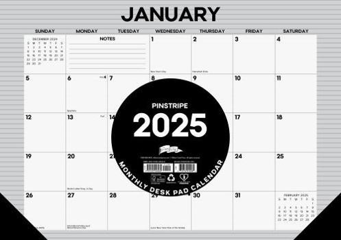 Calendar Pinstripe 2025 17 X 12 Small Monthly Deskpad Book