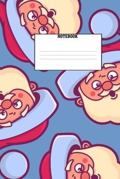 Notebok: Jolly Santa 150 Page Wide Ruled Notebook Stocking Stuffer