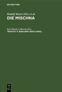 Hardcover Bikkurim (Erstlinge) [German] Book