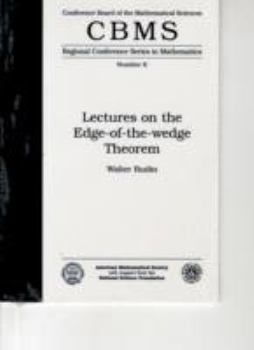 Paperback Lectures on the Edge-of-the-Wedge Theorem (Cbms Regional Conference Series in Mathematics) Book
