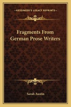 Paperback Fragments From German Prose Writers Book