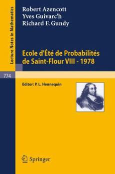 Paperback Ecole d'Ete de Probabilites de Saint-Flour VIII, 1978 [French] Book