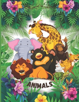 Paperback Coloring book easy and funny with cute animals for kids age 4-8 Book