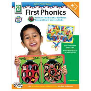 Paperback Color Photo Games: First Phonics, Grades K - 1: 18 Full Color Games That Reinforce Essential Early Literacy Skills Book