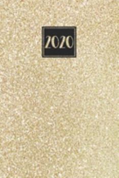 Paperback 2020: Weekly Diary Journal Planner - Horizontal Week on 2 Pages with Notes - Black and Gold Glitter Book