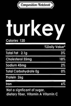 Composition Notebook: Funny Turkey Nutrition Ingredients Thanksgiving Holiday Gift  Journal/Notebook Blank Lined Ruled 6x9 100 Pages