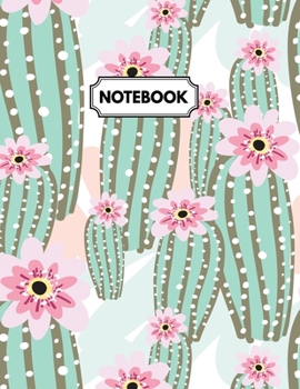 Paperback Notebook: Cactus & Roses Daily Journal, Ruled White Paper, Blank Lined Note Book To Write In Book