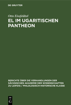 Hardcover El Im Ugaritischen Pantheon [German] Book