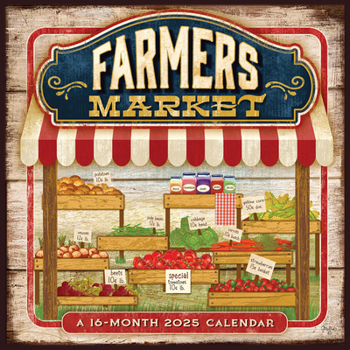 Calendar Farmer's Market 2025 12 X 24 Inch Monthly Square Wall Calendar Featuring the Artwork of Mollie B. Plastic-Free Book