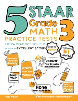 Paperback 5 STAAR Grade 3 Math Practice Tests: Extra Practice to Help Achieve an Excellent Score Book