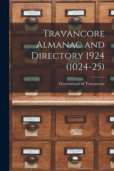 Paperback Travancore Almanac and Directory 1924 (1024-25) Book