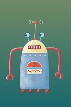 Notes: A Blank Squared Paper Journal with Cute Blue Robot Cover Art