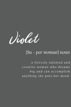 Paperback Violet: Women Definition - Personalized Notebook Blank Journal Lined Gift For Women Girls And Students Book
