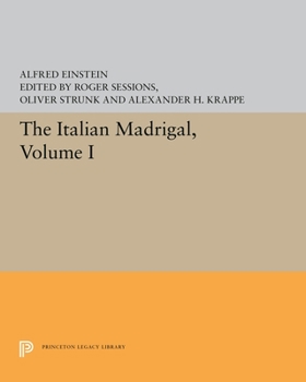 Paperback The Italian Madrigal: Volume I Book