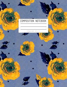 Paperback College Ruled 8.5 X 11 Composition Notebook: Floral Soft Cover Book