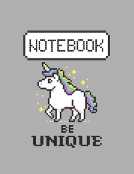 Notebook: With Rainbow Color Unicorn Pixel Art 8 bit Game Style Suitable For Creating Notes And Gift Idea For Women, Men, Coworker, Teens,  Kids, ... College (Size 8.5X11 Inches College Ruled)