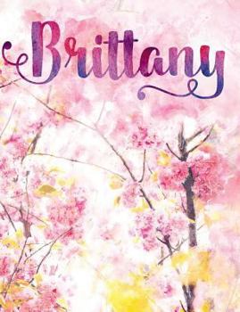 Paperback Brittany: Personalized Journal - A Pink Cherry Blossom Diary Book