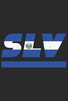SLV: El Salvador notebook with lined 120 pages in white. College ruled memo book with the el salvadorian flag