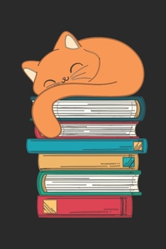 Paperback Cat And Books: Dotted Bullet Notebook (6" x 9" - 120 pages) Reader Themed Notebook for Daily Journal, Diary, and Gift Book