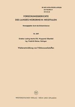 Paperback Weiterentwicklung Von Friktionswerkstoffen [German] Book