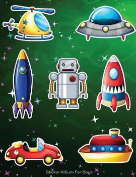 Sticker Album For Boys: 100 Plus Pages For PERMANENT Sticker Collection, Activity Book For Boys, Green - 8.5 by 11