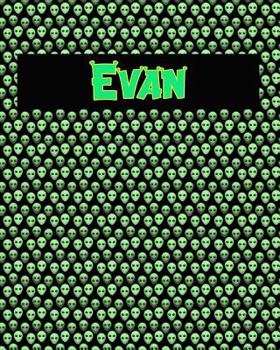 Paperback 120 Page Handwriting Practice Book with Green Alien Cover Evan: Primary Grades Handwriting Book