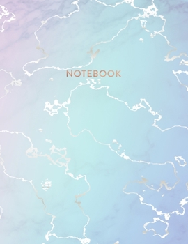 Notebook: Precious Blue Marble and Rose Gold | 8.5 x 11, 150 Wide Ruled Pages | Gift for Women and Teen Girls