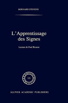 Hardcover L'Apprentissage Des Signes: Lecture de Paul Ricoeur [French] Book