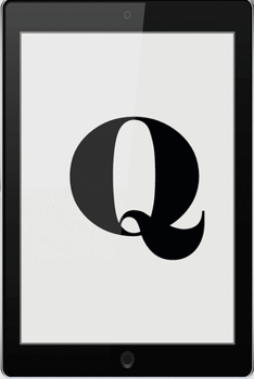 Q: Personalized College Ruled Pages Notebook Journal Modern Black Tablet Tech Theme Bjournal Notepad Initial Monogram Letter Q- Many Usage Handy Travel Size For Men Teens Boys
