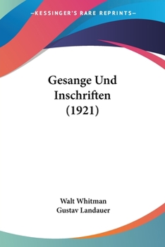 Paperback Gesange Und Inschriften (1921) Book