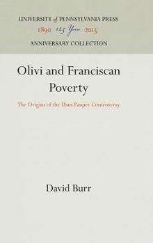 Hardcover Olivi and Franciscan Poverty Book