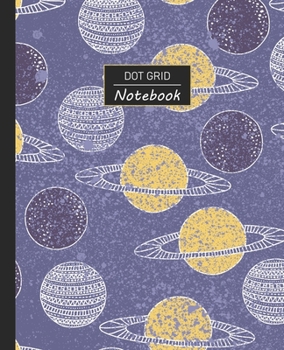 Dot Grid Notebook: Dotted Grid Notebook/Journal | Purple Space Saturn Rings Planets | 100 Pages | 7.5" x 9.25" | Children Kids Girls Teens Women | Perfect For School