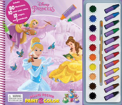 Gift Disney Princess Deluxe Poster Paint & Color Book