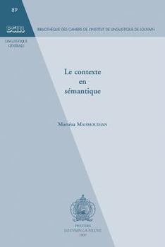 Paperback Le Contexte En Semantique [French] Book