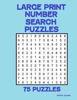 Paperback Large Print Number Search Puzzles: 75 puzzles Book