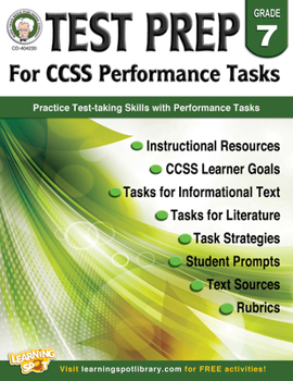 Paperback Test Prep for Ccss Performance Tasks, Grade 7 Book