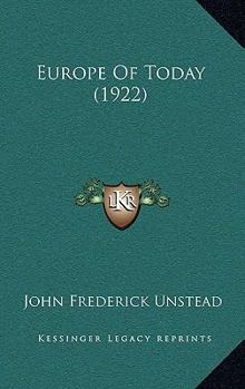 Paperback Europe Of Today (1922) Book