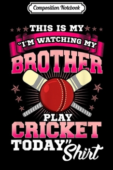 Paperback Composition Notebook: Fun Cricket Sister Watch Brother Play Cricket Journal/Notebook Blank Lined Ruled 6x9 100 Pages Book