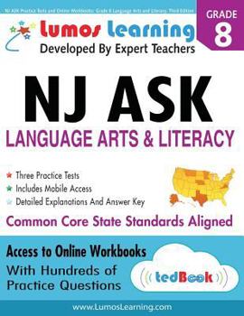 Paperback NJ ASK Practice Tests and Online Workbooks: Grade 8 Language Arts and Literacy, Third Edition: Common Core State Standards, NJASK 2014 Book