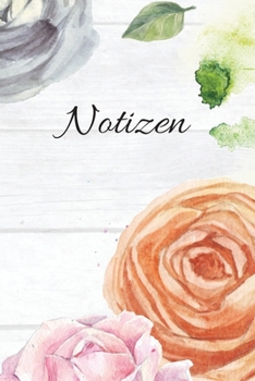 Notizen: Blanko Orangerot Floral Design Heft für Aufzeichnungen Lettering Handschrift | Kreatives Geschenk für Kinder und Erwachsene | Frauen Männer Freundinnen und Kollegen (German Edition)