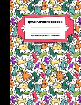 Paperback Quad Paper Notebook. Quad Ruled-4 Squares Per Inch: Grid Notebook/Grid Paper Journal/Graph Paper Composition Notepad 8.5x11 in. Cool Math Book