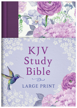 Hardcover KJV Study Bible - Large Print [hummingbird Lilacs] [Large Print] Book