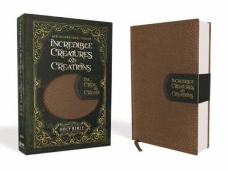 Leather Bound Niv, Incredible Creatures and Creations Holy Bible, Leathersoft, Tan/Green Book