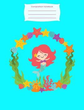 Composition Notebook: Redhead Mermaid Seashell Wreath Cute Back To School Notebook For Girls