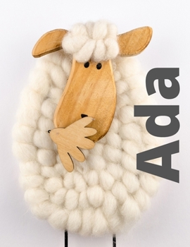 Ada: Checkered Notebook with Name for Girls and Women, XL 8.5x 11, 120 Pages, Paperback.