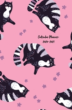 Calendar Planner 2020-2021: Calendar Planner with 24 Months and Weekly Planner Schedule for Organizer Agenda Schedule Notebook Journal and Business with Cats with Flower Cover