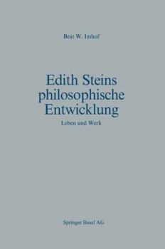Paperback Edith Steins Philosophische Entwicklung: Leben Und Werk [German] Book