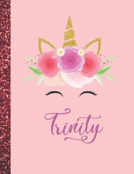 Trinity: Trinity Marble Size Unicorn SketchBook Personalized White Paper for Girls and Kids to Drawing and Sketching Doodle Taking Note Size 8.5 x 11