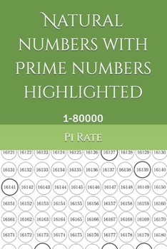 Paperback Natural numbers with Prime numbers highlighted (Ed. 1-80000): 1-80000 Book