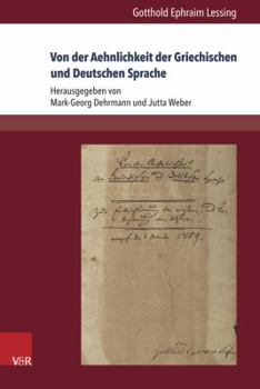 Hardcover Von Der Aehnlichkeit Der Griechischen Und Deutschen Sprache [German] Book